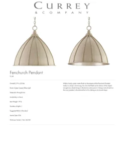 Currey And Company New Arrivals Fenchurch Pendant 9 Currey And Company New Arrivals Fenchurch Pendant