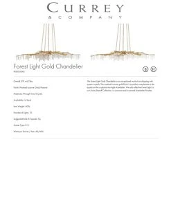 Currey And Company New Arrivals Forest Light Chandelier Gold