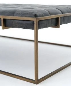 Four Hands New Arrivals Oxford Coffee Table Rialto Ebony Leather