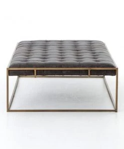 Four Hands New Arrivals Oxford Coffee Table Rialto Ebony Leather