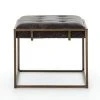 Four Hands New Arrivals Oxford End Table Ebony Leather