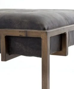Four Hands New Arrivals Oxford End Table Ebony Leather 11 Four Hands New Arrivals Oxford End Table Ebony Leather