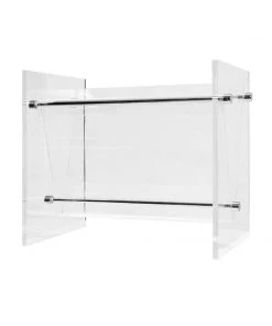Worlds Away Gaines Nickel And Lucite Magazine Rack