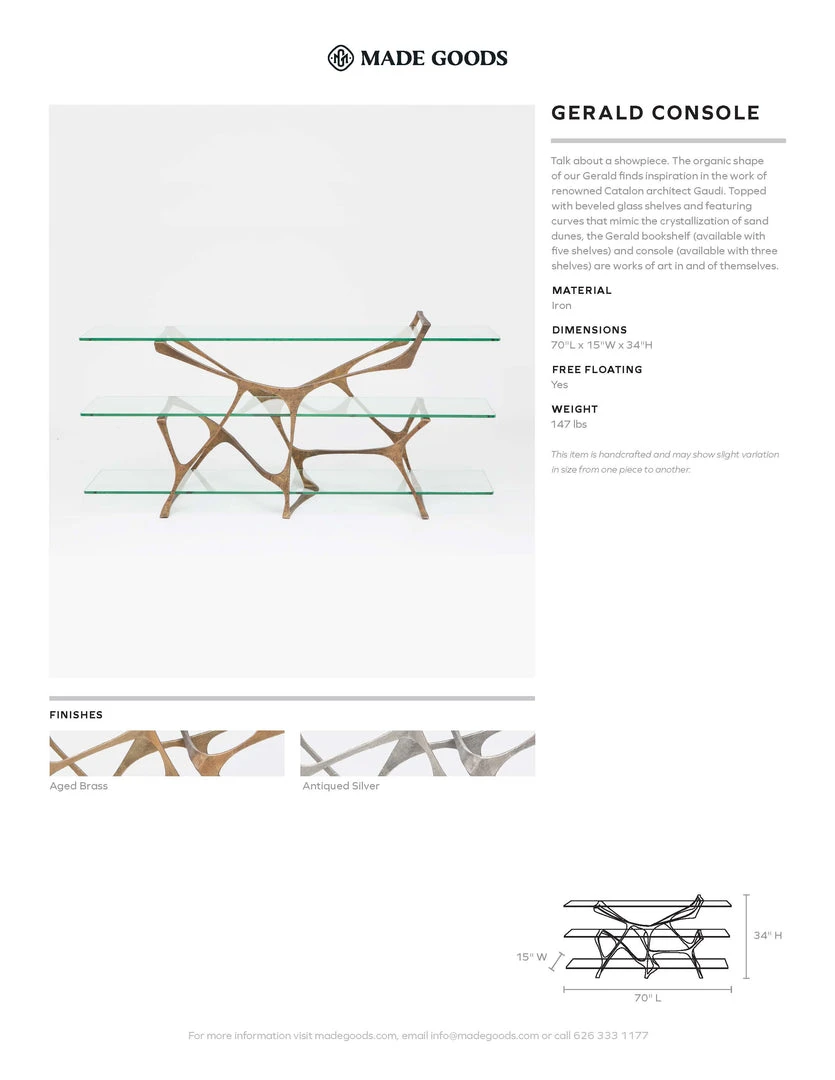 Made Goods Gerald Console Aged Brass New Arrivals 5 Made Goods Gerald Console Aged Brass New Arrivals