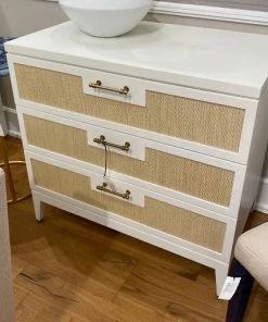 Bungalow 5 New Arrivals Astor 3 Drawer Side Table White