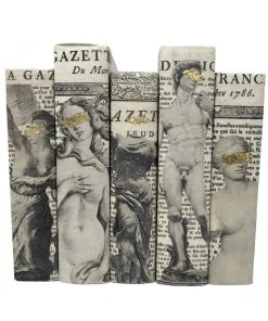 E Lawrence New Arrivals Gold Redaction Off White Book Set Of 5