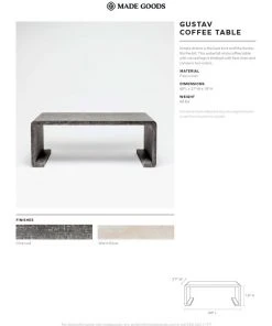 Made Goods New Arrivals Gustav Coffee Table Charcoal Faux Linen