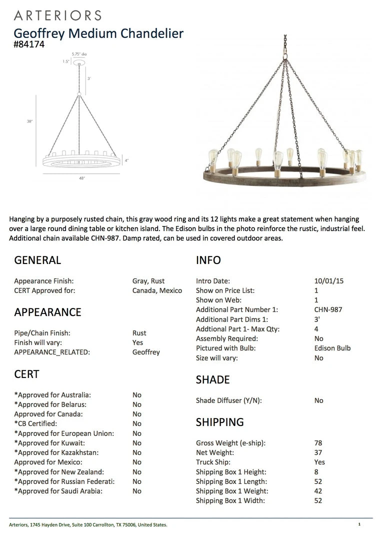 Arteriors Home New Arrivals Geoffrey Medium Chandelier 8 Arteriors Home New Arrivals Geoffrey Medium Chandelier