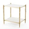Global Views New Arrivals Arbor Side Table Brass And White Marble 2 Global Views New Arrivals Arbor Side Table Brass And White Marble