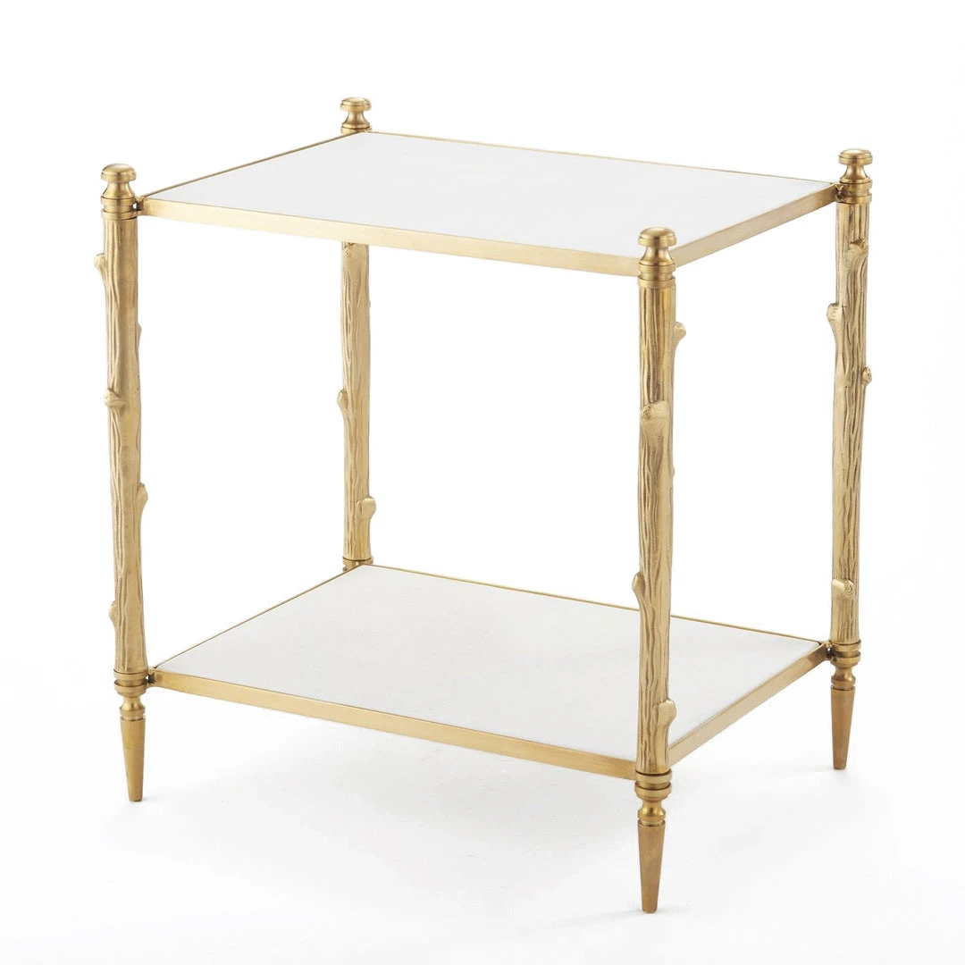 Global Views New Arrivals Arbor Side Table Brass And White Marble Global Views New Arrivals Arbor Side Table Brass And White Marble