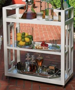 Global Views New Arrivals Grid Block Bar Cart White 6 Global Views New Arrivals Grid Block Bar Cart White