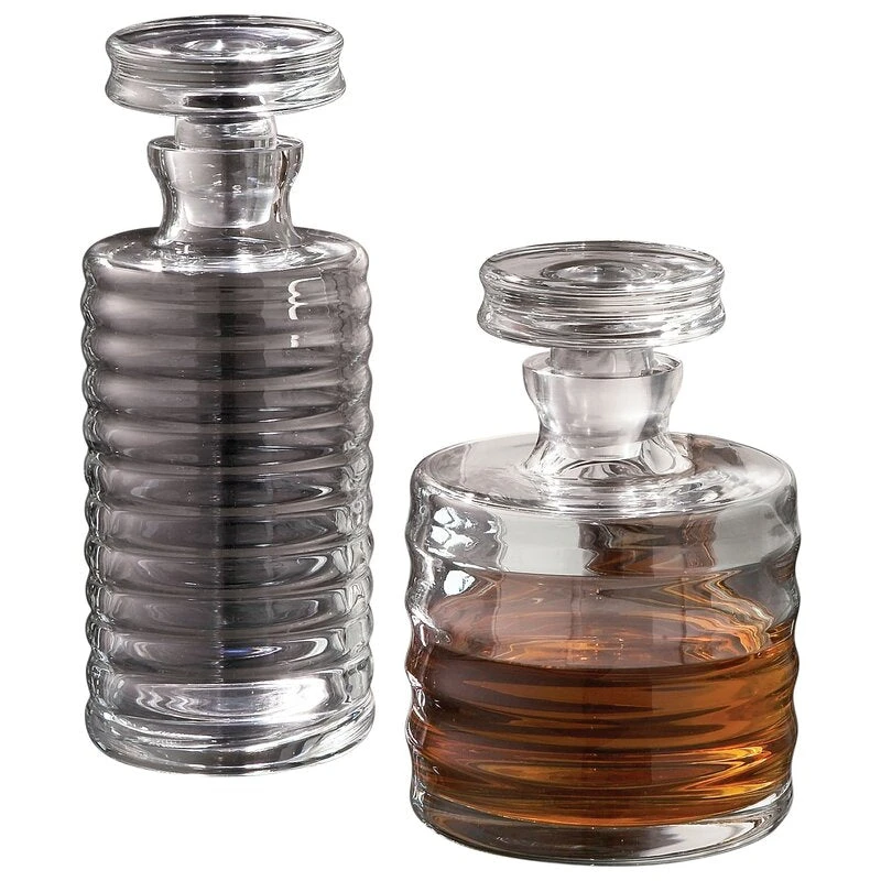 Global Views Ribbed Decanters Set Two 3 Global Views Ribbed Decanters Set Two