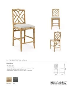 Bungalow 5 New Arrivals Hampton Counter Stool Natural 13 Bungalow 5 New Arrivals Hampton Counter Stool Natural