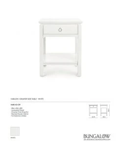 Bungalow 5 Harlow 1 Drawer Side Table White New Arrivals 14 Bungalow 5 Harlow 1 Drawer Side Table White New Arrivals
