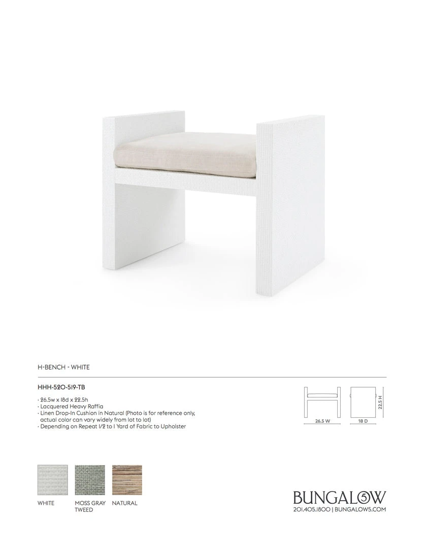 Bungalow 5 H-Bench White 7 Bungalow 5 H-Bench White