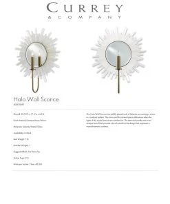 Currey And Company New Arrivals Halo Wall Sconce 9 Currey And Company New Arrivals Halo Wall Sconce