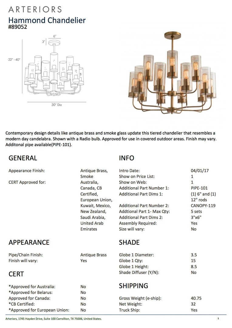 Arteriors Home New Arrivals Hammond Chandelier 6 Arteriors Home New Arrivals Hammond Chandelier