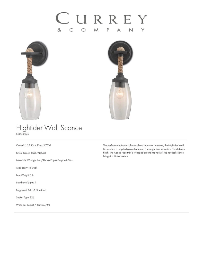 Currey And Company New Arrivals Hightider Wall Sconce 4 Currey And Company New Arrivals Hightider Wall Sconce