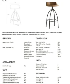 Arteriors Home Hinkley Bar Stool