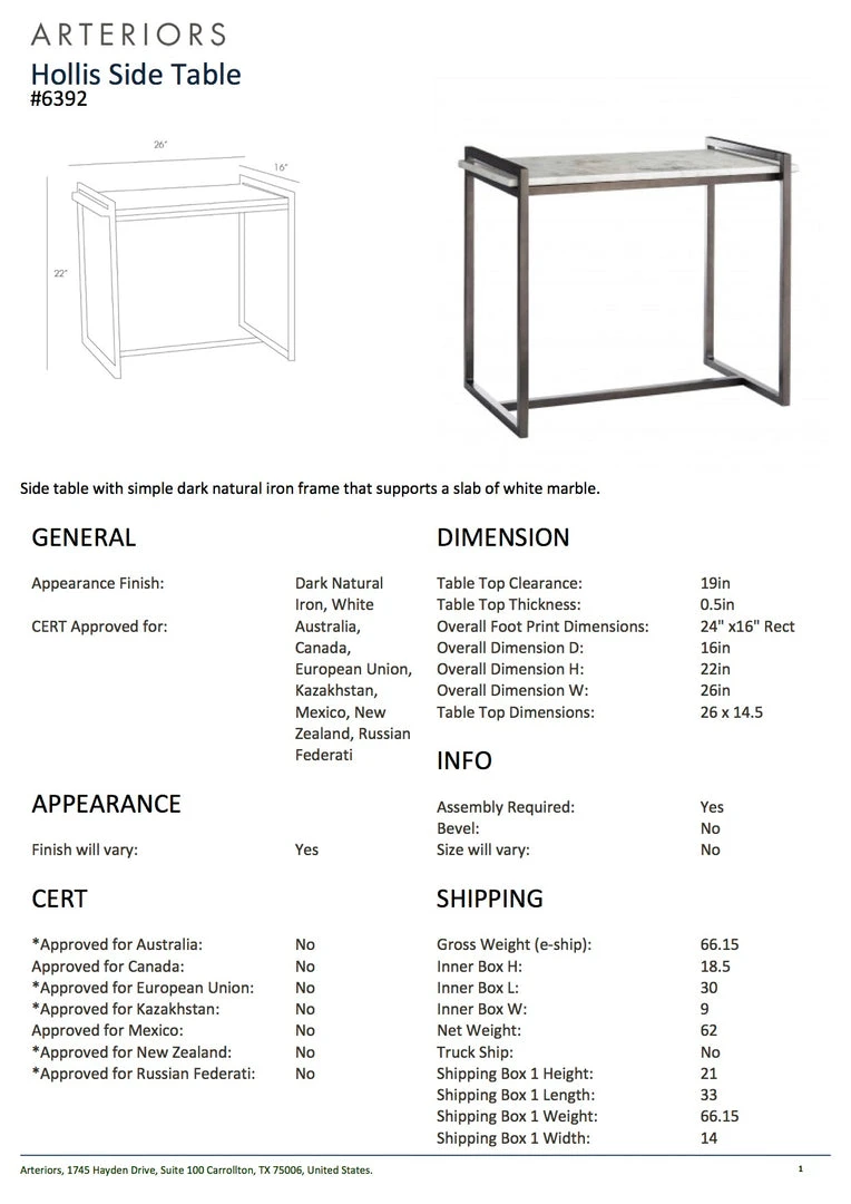 Arteriors Home New Arrivals Hollis Side Table Iron 6 Arteriors Home New Arrivals Hollis Side Table Iron