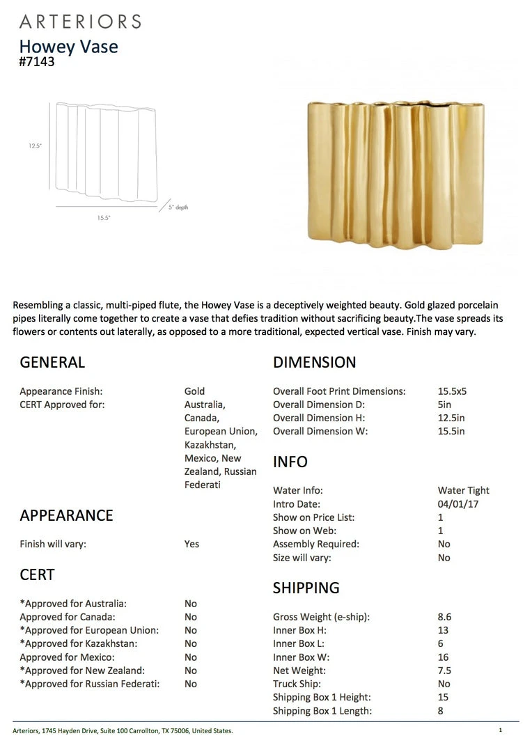 Arteriors Home New Arrivals Howey Vase 7 Arteriors Home New Arrivals Howey Vase