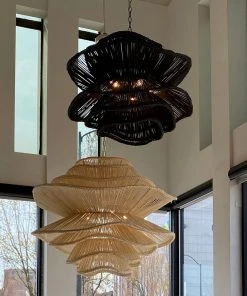 Made Goods Alondra Chandelier Dark Charcoal Rattan New Arrivals