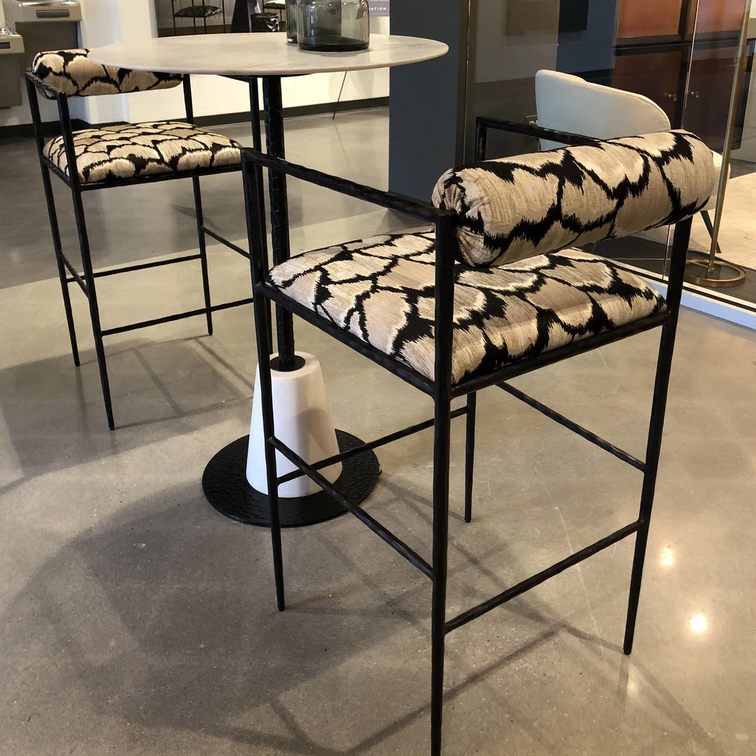 Arteriors Home Barbana Bar Stool Ocelot Embroidery 4 Arteriors Home Barbana Bar Stool Ocelot Embroidery