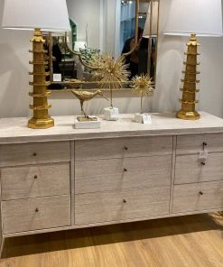 Bungalow 5 Paola Extra Large 9 Drawer Dresser Bleached Cerused Oak New Arrivals