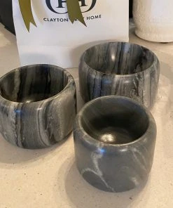 Blue Pheasant New Arrivals Mavis Gray Marble Small Serving Bowls Set Of 3 10 Blue Pheasant New Arrivals Mavis Gray Marble Small Serving Bowls Set Of 3