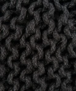 Four Hands Jute Knit Pouf Black New Arrivals