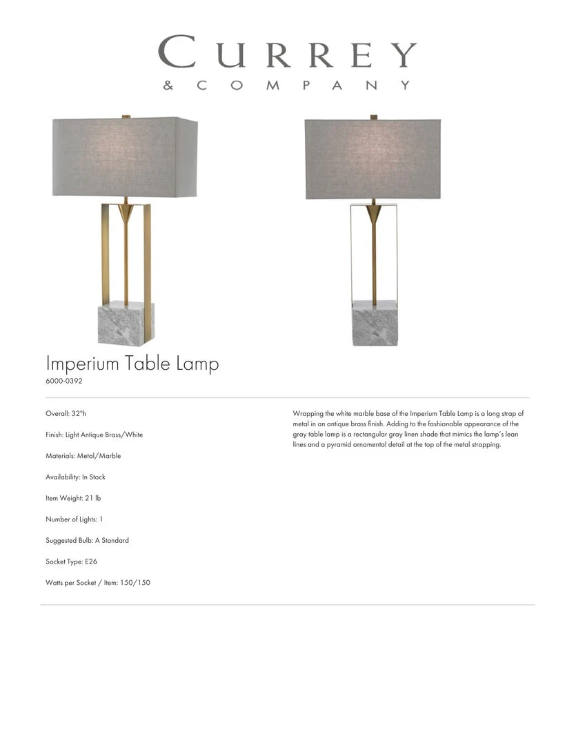 Currey And Company New Arrivals Imperium Table Lamp 8 Currey And Company New Arrivals Imperium Table Lamp