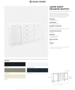 Made Goods Jarin Deep Drawer Buffet True Navy Faux Belgian Linen New Arrivals 7 Made Goods Jarin Deep Drawer Buffet True Navy Faux Belgian Linen New Arrivals