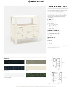 Made Goods New Arrivals Jarin Double Nightstand White Faux Belgian Linen