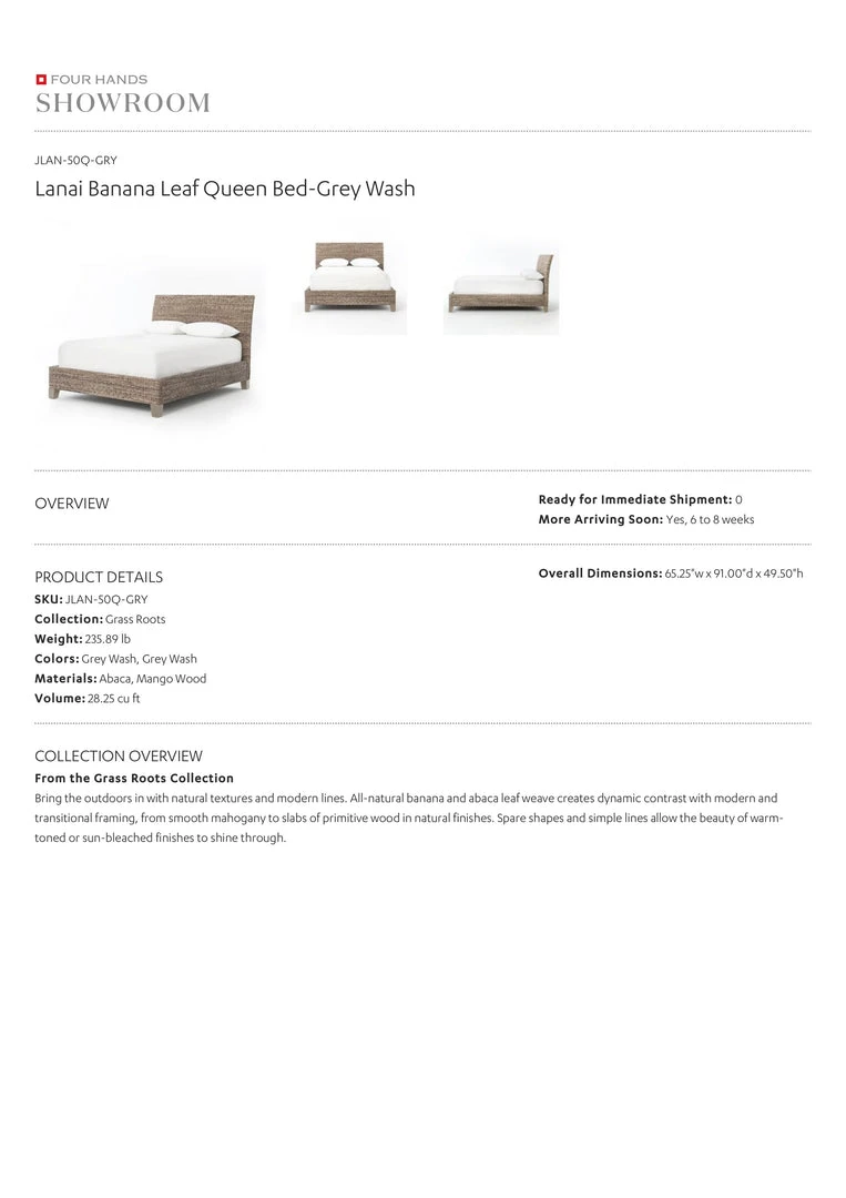 Four Hands Banana Leaf Bed Four Hands Banana Leaf Bed