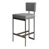 Worlds Away New Arrivals Jones Bar Stool Gray Velvet And Bronze