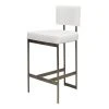Worlds Away New Arrivals Jones Bar Stool White Vinyl And Bronze