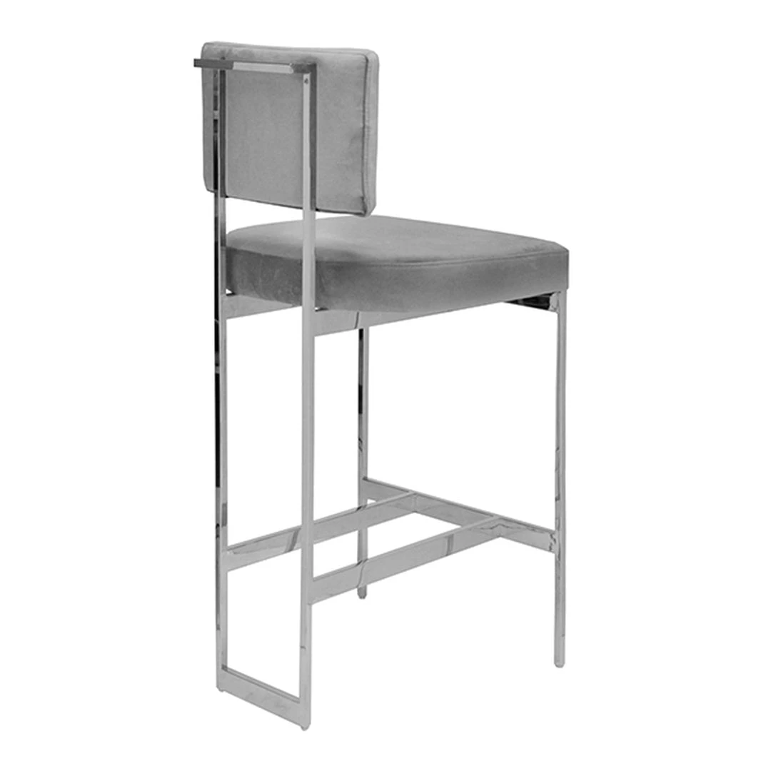 Worlds Away New Arrivals Jones Bar Stool Gray Velvet And Nickel Worlds Away New Arrivals Jones Bar Stool Gray Velvet And Nickel