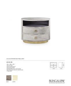 Bungalow 5 Julius 2 Drawer Side Table Gray New Arrivals 17 Bungalow 5 Julius 2 Drawer Side Table Gray New Arrivals