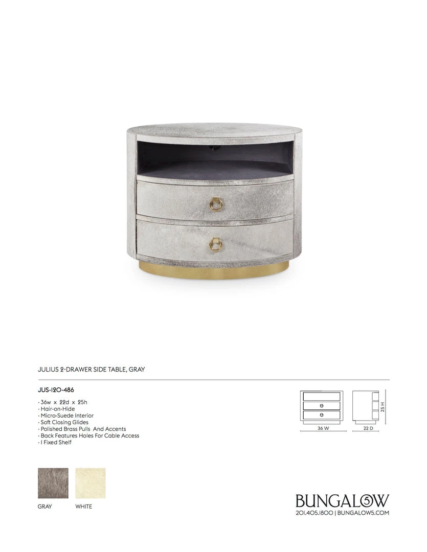 Bungalow 5 Julius 2 Drawer Side Table Gray New Arrivals 10 Bungalow 5 Julius 2 Drawer Side Table Gray New Arrivals