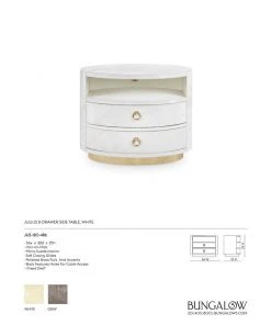 Bungalow 5 Julius 2 Drawer Side Table White 17 Bungalow 5 Julius 2 Drawer Side Table White
