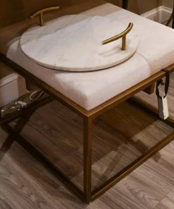 Jamie Young New Arrivals Shelby Stool White Hide