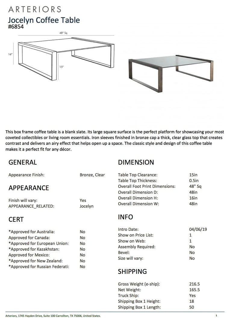 Arteriors Home New Arrivals Jocelyn Coffee Table Bronze 7 Arteriors Home New Arrivals Jocelyn Coffee Table Bronze