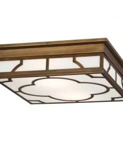 Jonathan Adler New Arrivals Addison Flush Mount Lamp Weathered Brass