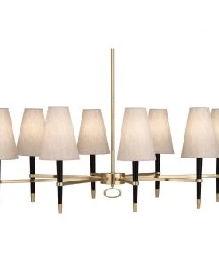 Jonathan Adler Ventana Oval Chandelier Antique Brass