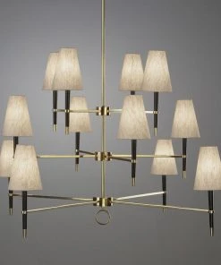 Jonathan Adler Ventana Three Tier Chandelier Brass And Ebony New Arrivals