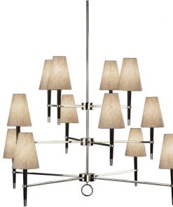 Jonathan Adler Ventana Three Tier Chandelier Nickel And Ebony New Arrivals