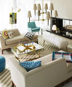 Jonathan Adler New Arrivals Ventana Two-Tier Chandelier Antique Brass