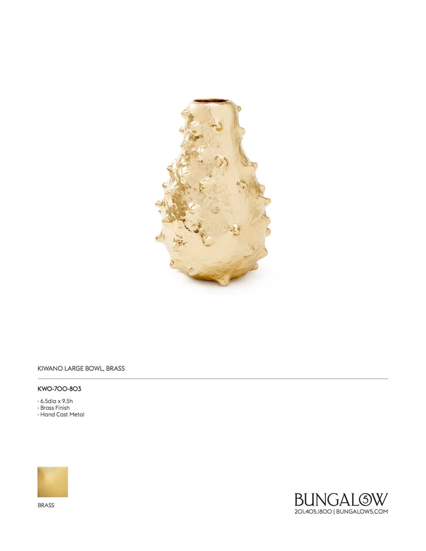 Bungalow 5 Kiwano Vase Brass 7 Bungalow 5 Kiwano Vase Brass
