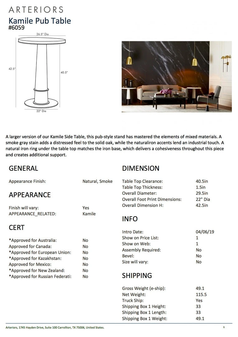 Arteriors Home New Arrivals Kamile Pub Table 8 Arteriors Home New Arrivals Kamile Pub Table