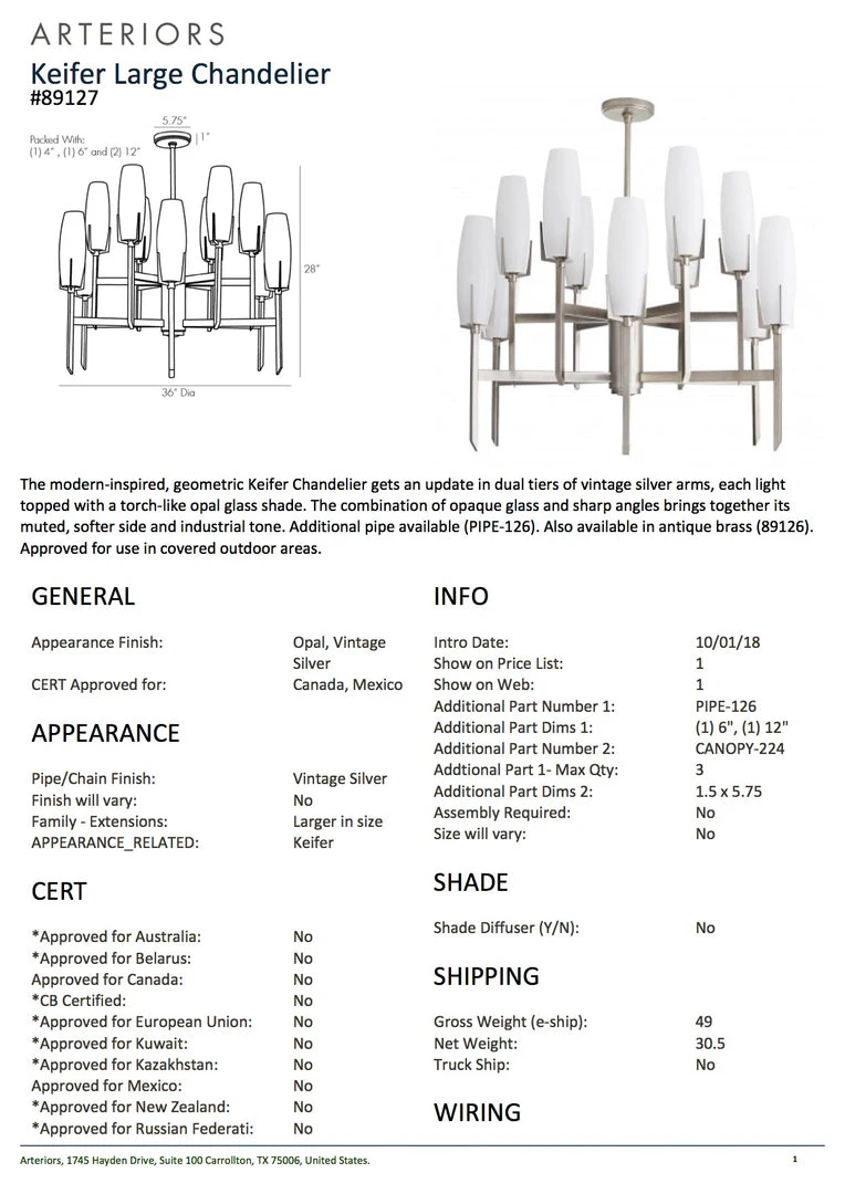 Arteriors Home New Arrivals Keifer Large Chandelier Vintage Silver 7 Arteriors Home New Arrivals Keifer Large Chandelier Vintage Silver